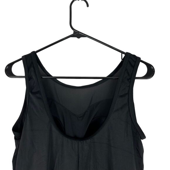 Swimsuits For All Swim Dress Womens Size 14 Solid Black Padded One Piece Modest - Picture 9 of 12